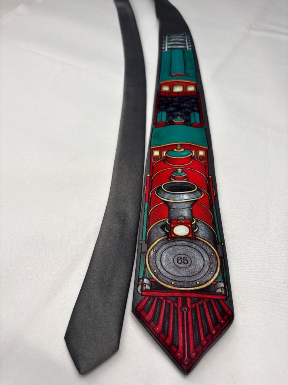 Railroad Ties Vintage Mens Train Design Necktie USA